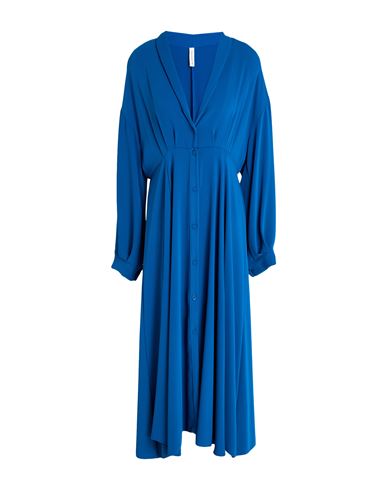 Woman Maxi dress Blue Size M Recycled polyester, Polyester