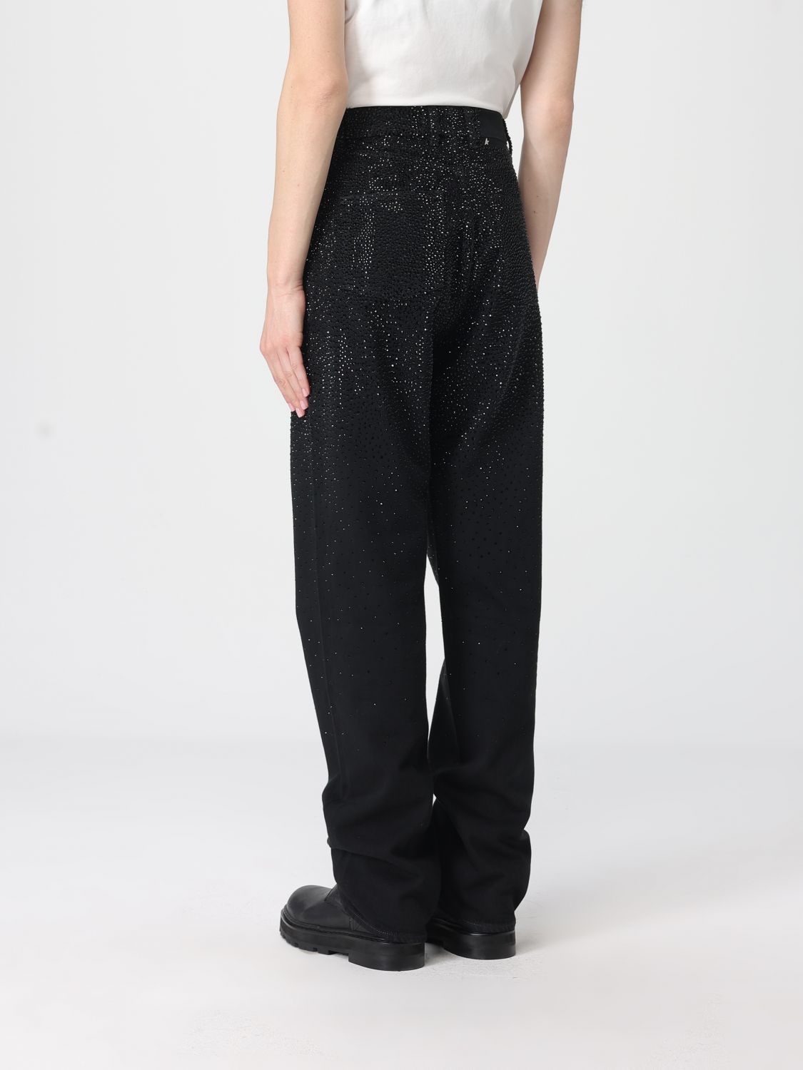Crystal-embellished wide-leg jeans - Black