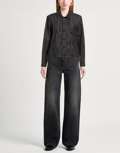 Woman Denim outerwear Black Size 2 Cotton