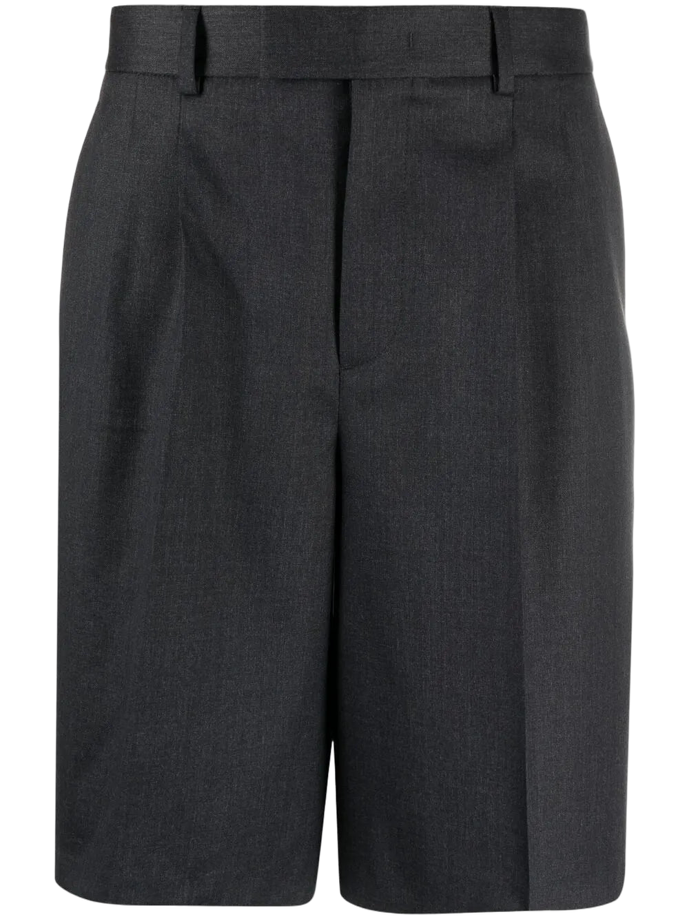 Stripe-Detail Knee-Length Shorts — Gray