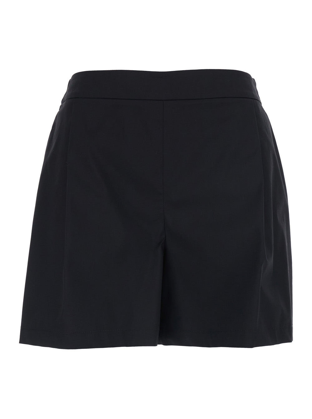 Cotton-Blend Bermudas — Black