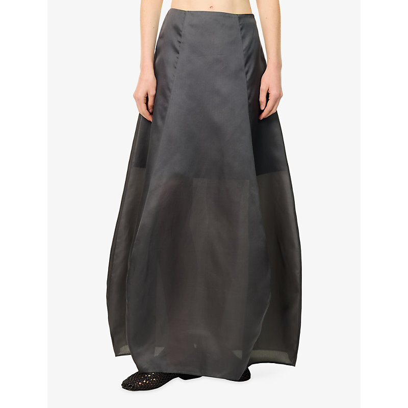 Womens Cocoon Silk Maxi Skirt