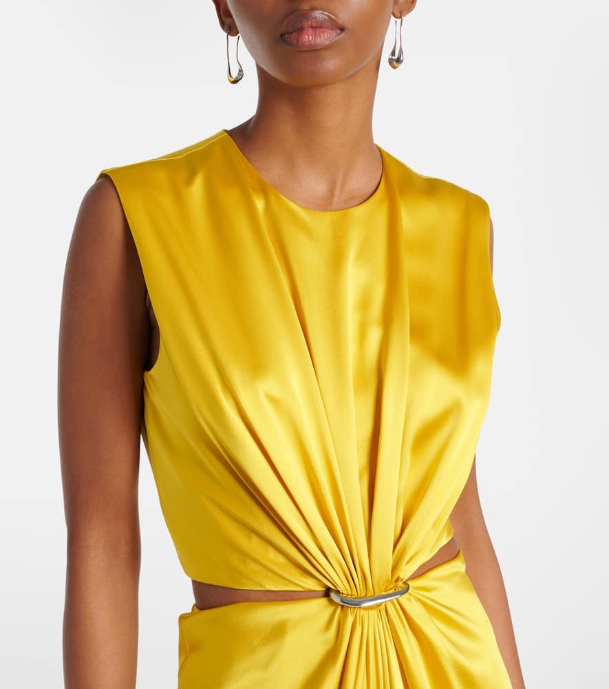Panaro draped cutout silk maxi dress