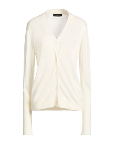 Woman Cardigan Cream Size 4 Silk, Cotton