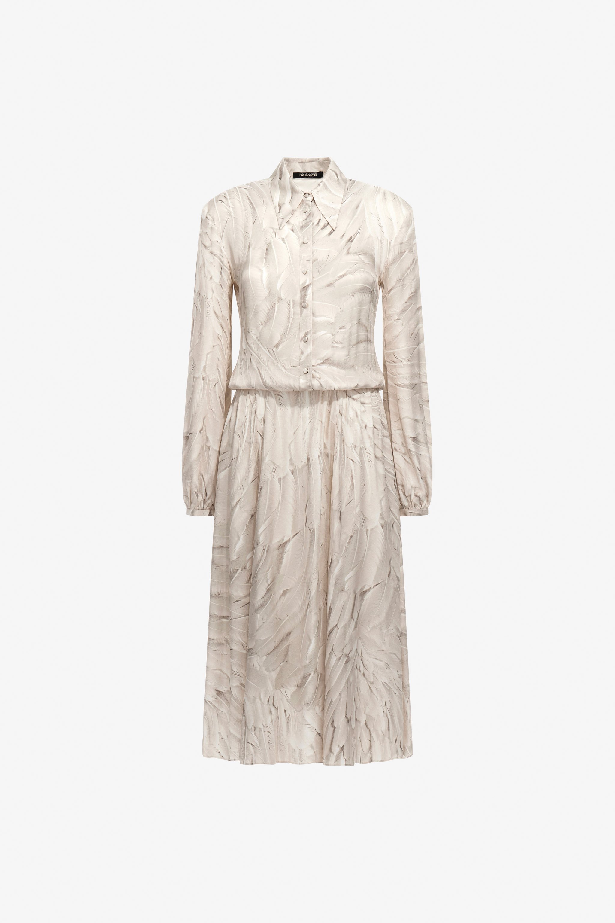 Ice Feathers Print Shirt Dress