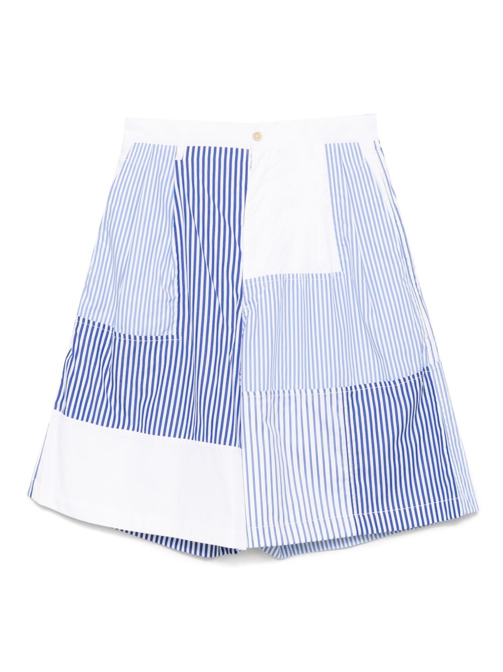Comme Des Garçons Shirt striped panel shorts - White