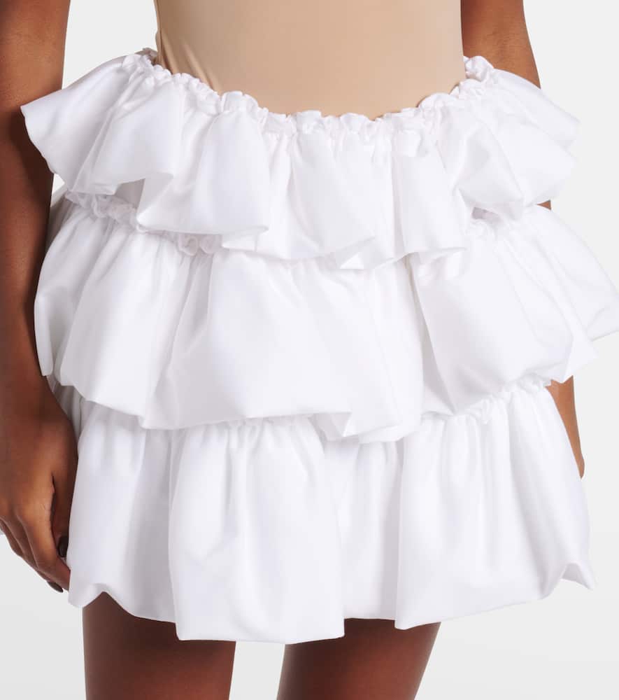 Tiered cotton miniskirt