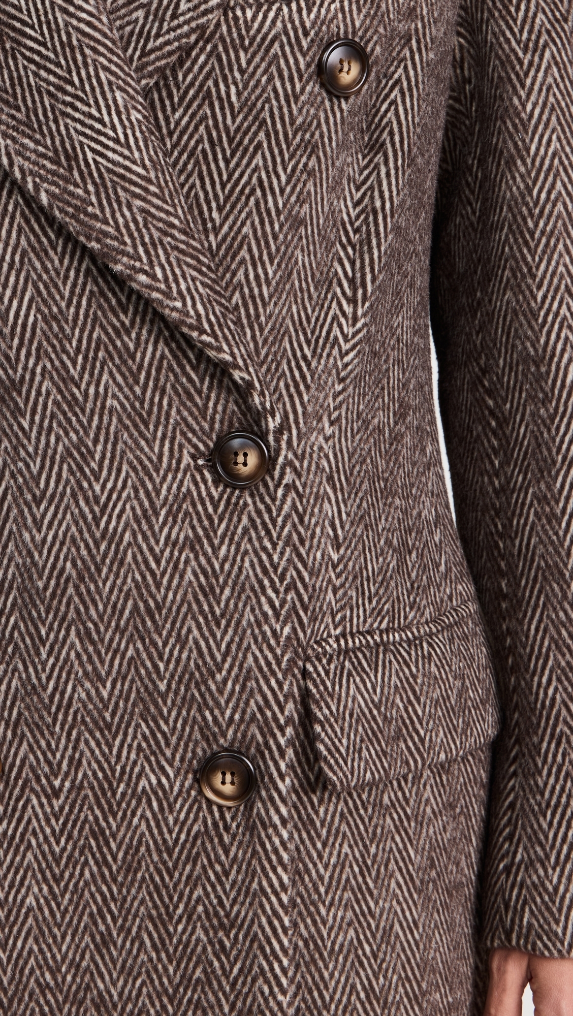 Morana Coat Brown Herringbone