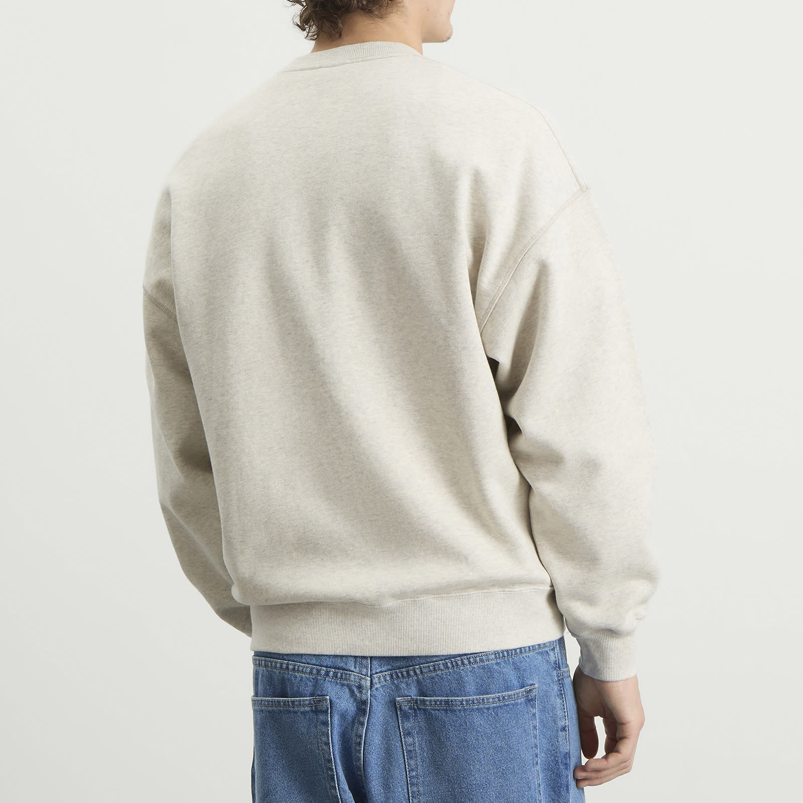 Men's Frankie Crew Neck Sweatshirt in Ivory Grey Melange