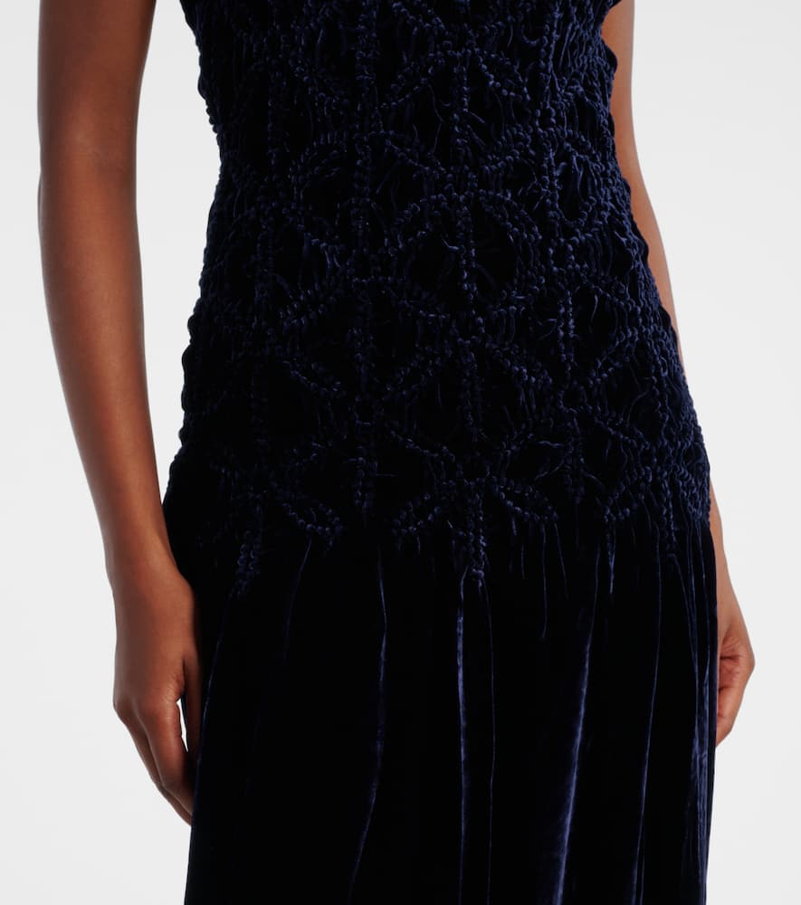 Embellished velvet gown