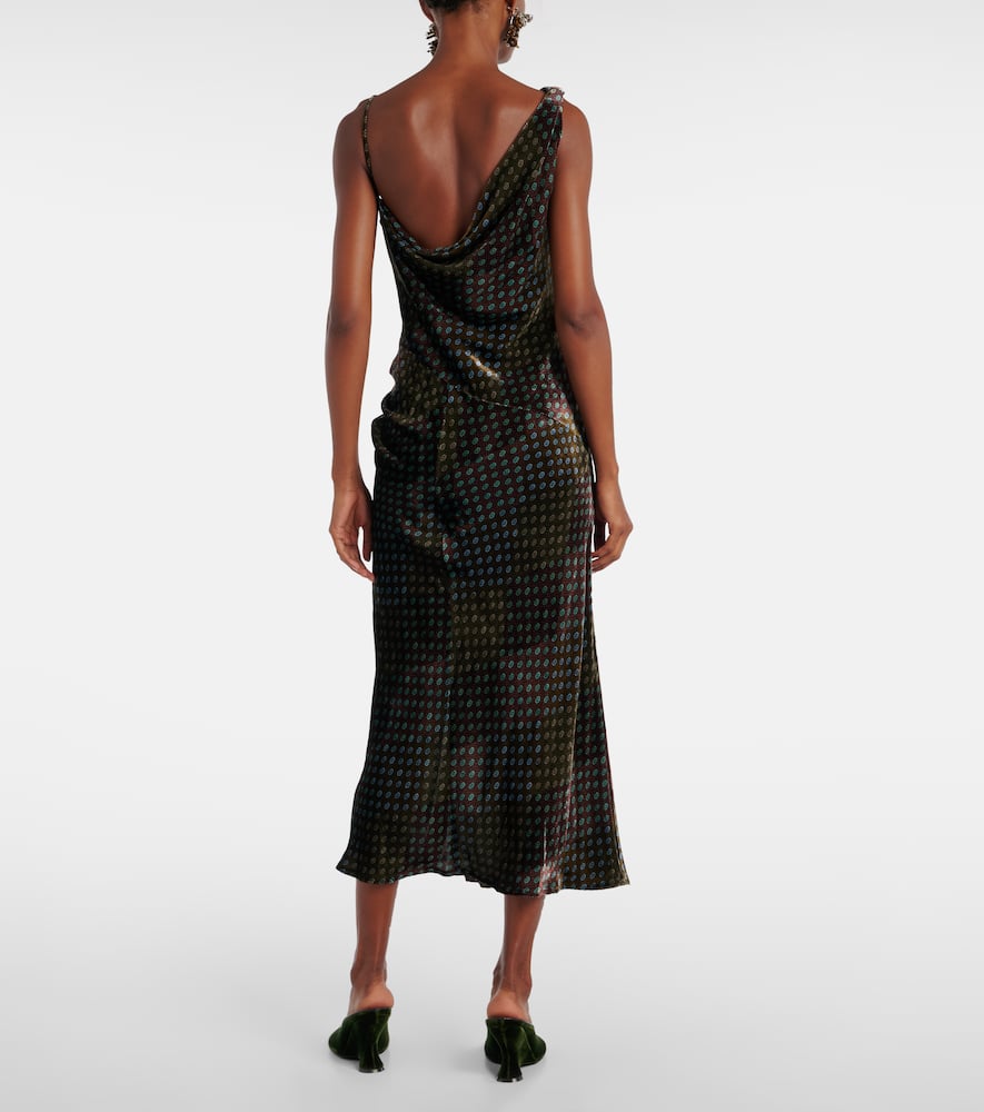 Asymmetric printed gown