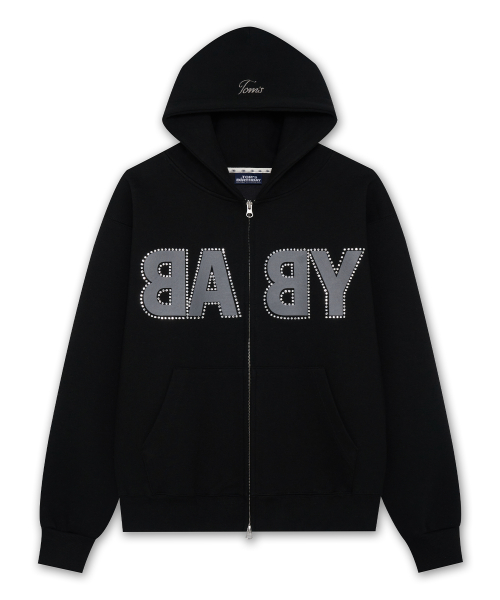 Baby Logo Cubic Hoodie Zipup Black