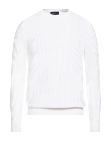 Man Sweater White Size 38 Cotton, Viscose