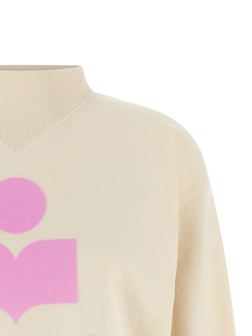 Beige Mock Collar Sweatshirt
