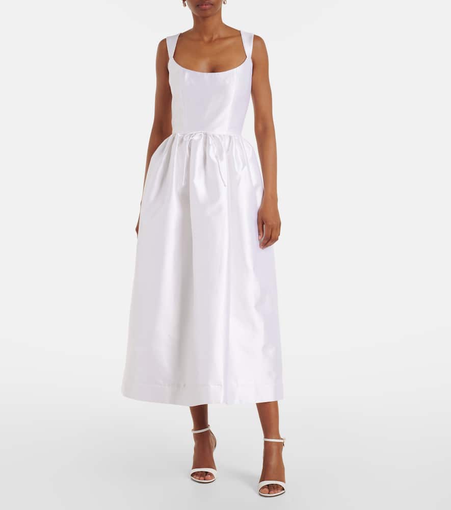 Apple cotton and silk midi dress