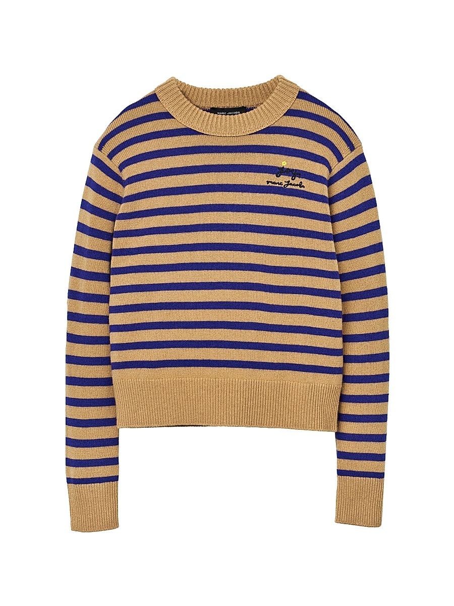 Women's Joy Striped Wool-Cashmere Sweater - Camel Pansy