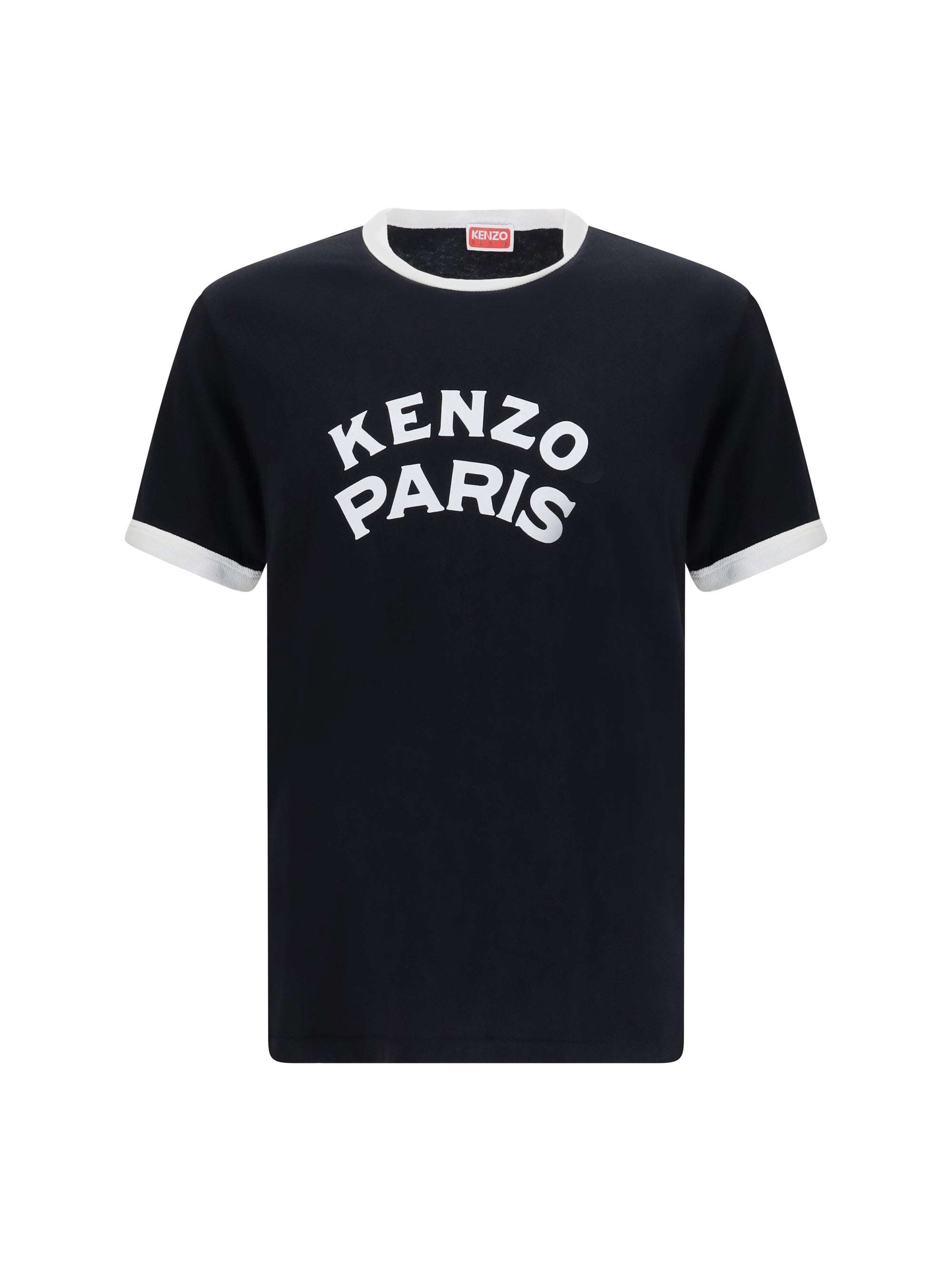 Paris Emblem Logo Print T-Shirt — Black
