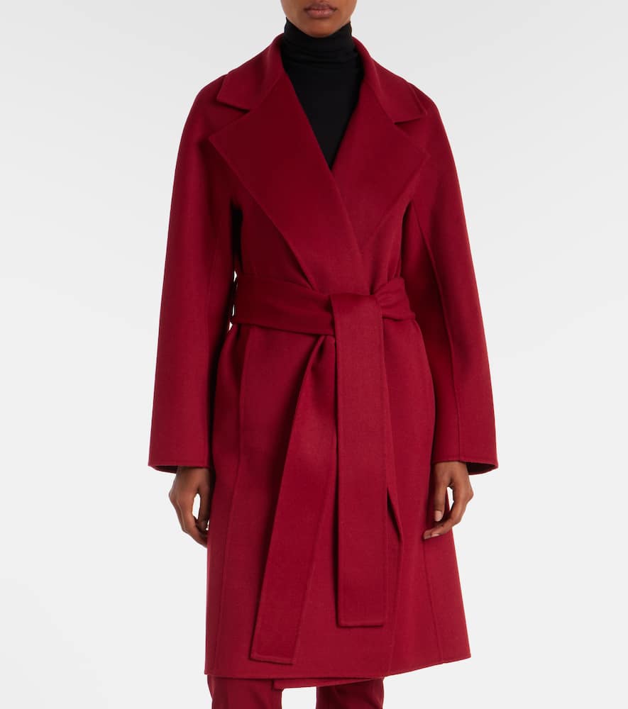 Wool and cashmere wrap coat