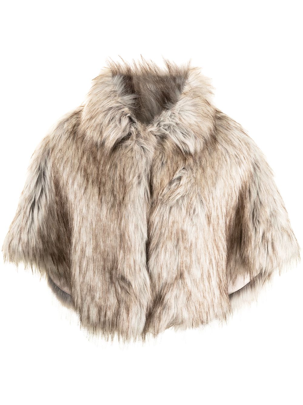 Nord faux-fur cropped cape - Brown