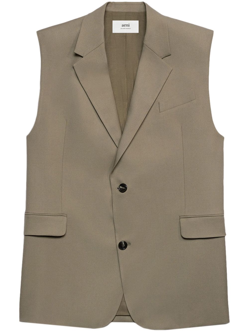 Oversize virgin wool waistcoat - Neutrals
