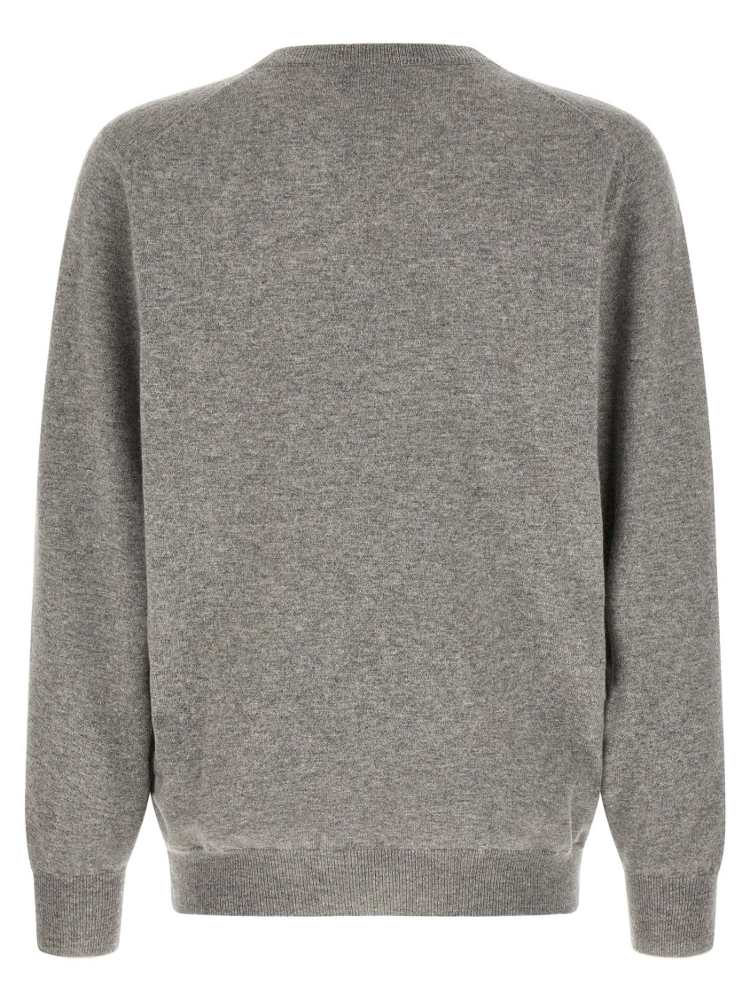 Grey Solid Crew Neck Sweater