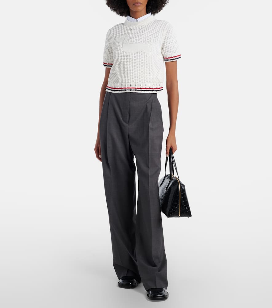 Jacquard cotton sweater