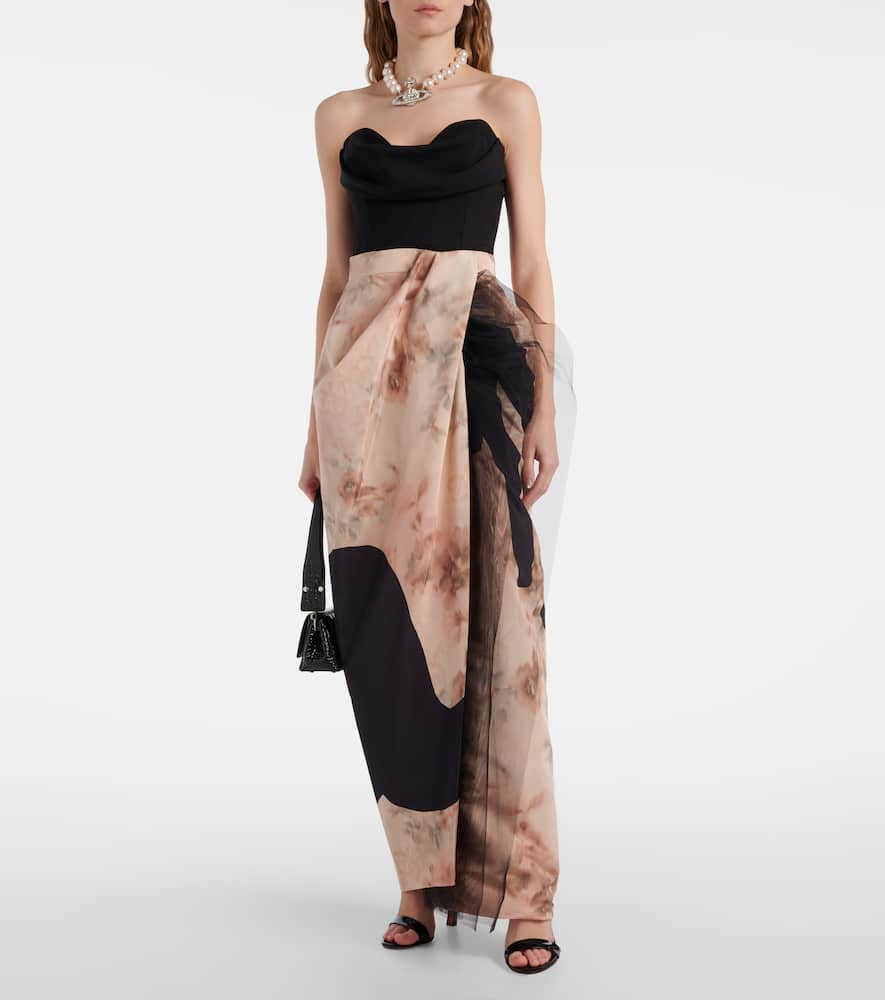 Draped maxi skirt
