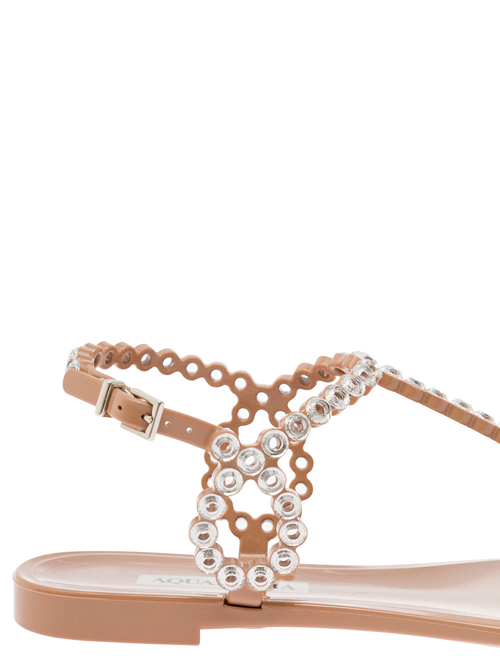 Almost Bare Crystal Jelly Sandal Flat