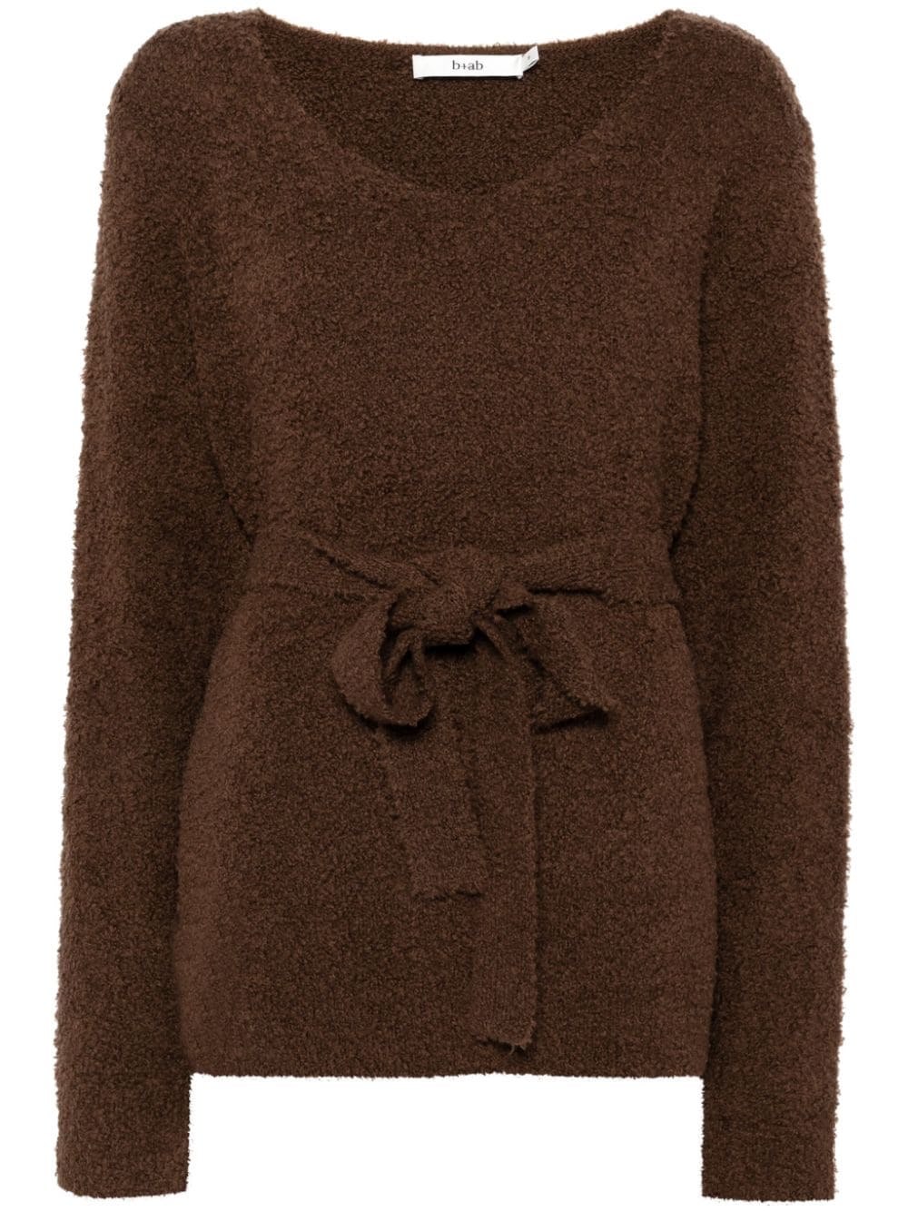 Wrap-around scarf jumper - Brown