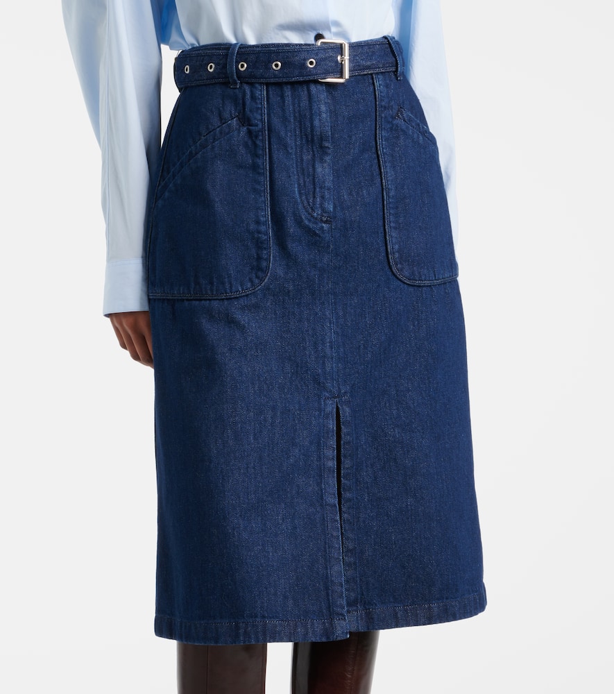 Denim midi skirt