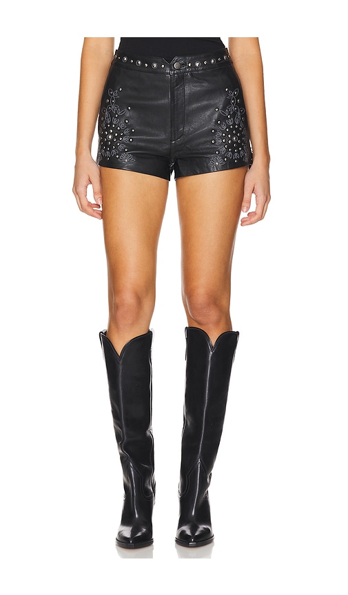 Understated Leather SHORTS REFLECTION in Black. Größe XL. Also in L