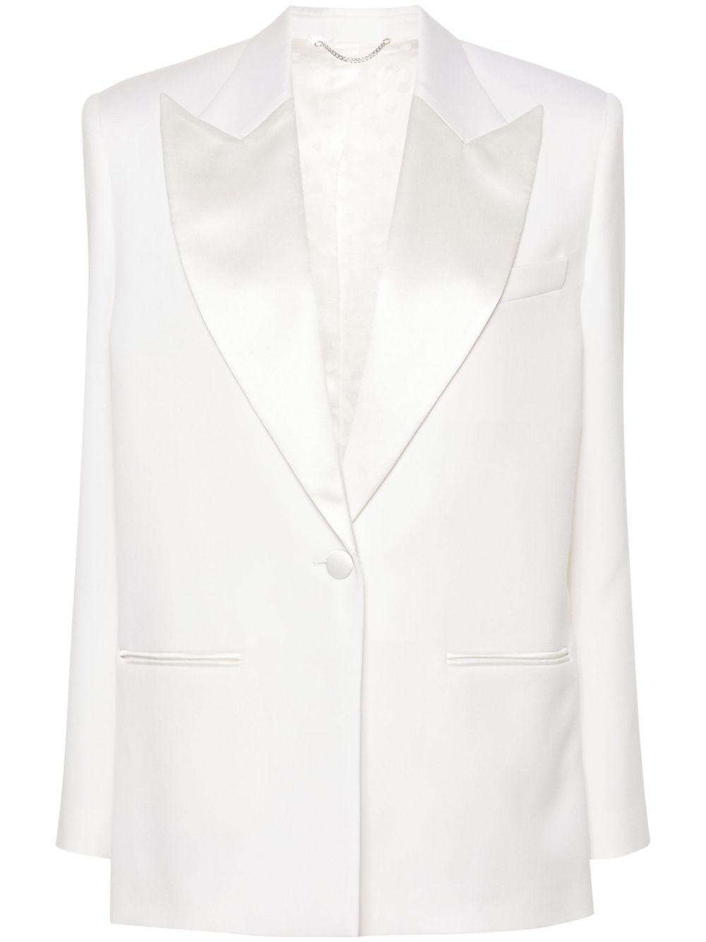 Single-breasted wool suit jacket - Neutrals