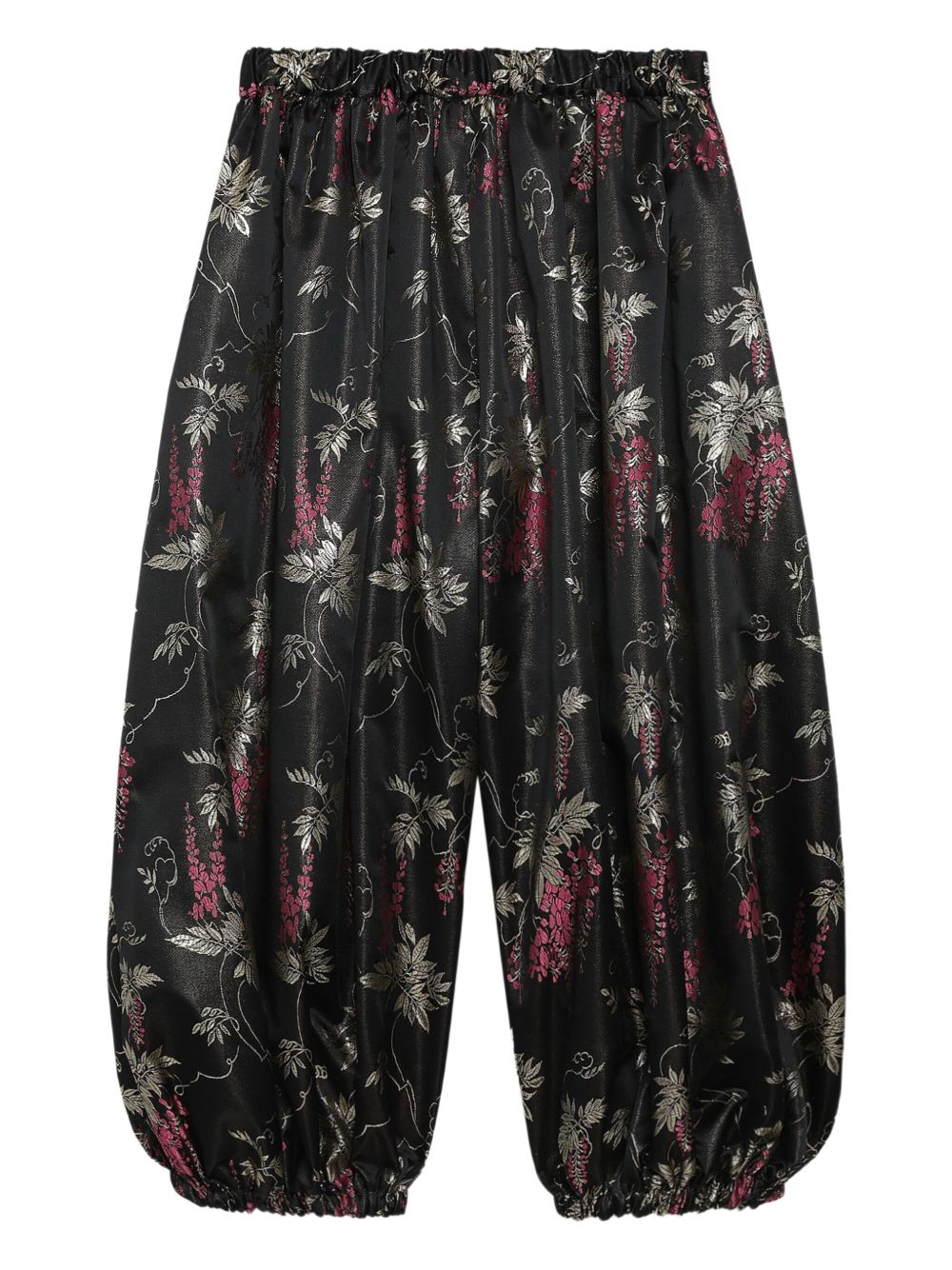 Floral-print trousers - Black