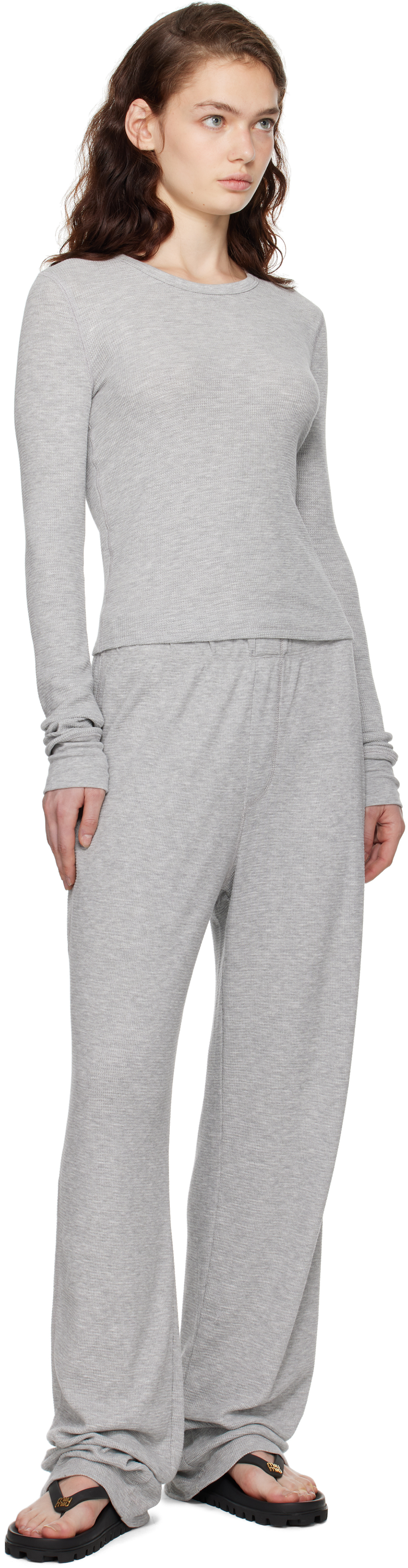 ÉTERNE Gray Long Sleeve Thermal T-shirt