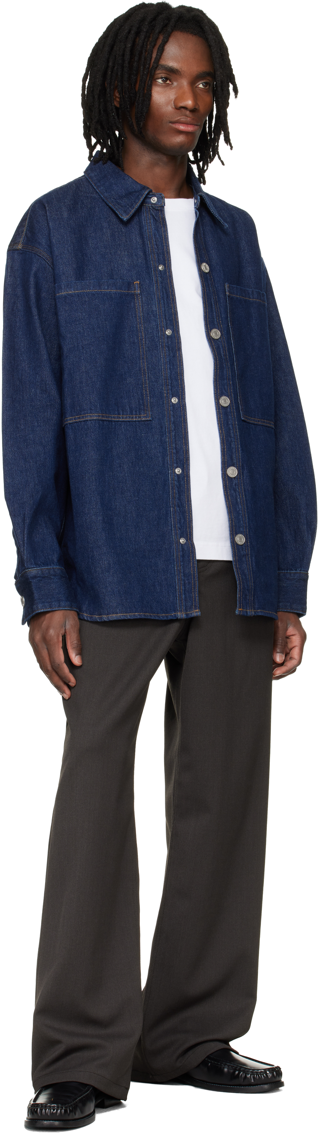 Navy Atticus Denim Shirt