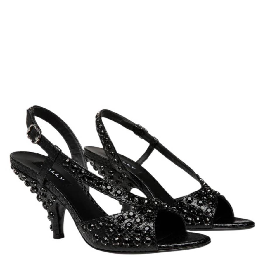 Katy Python Printed Leather Sandals