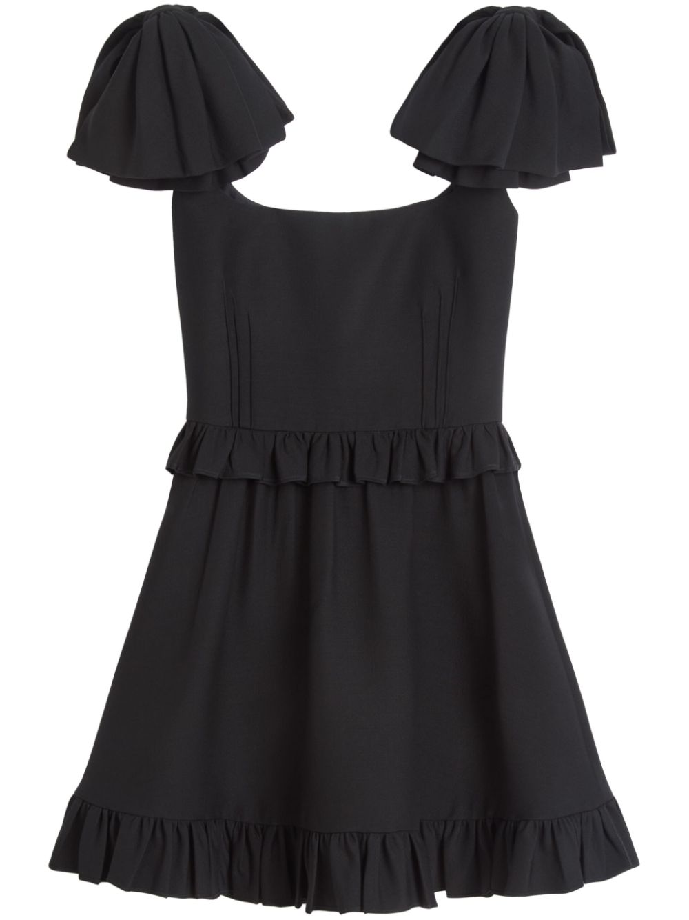 Crepe couture mini dress - Black