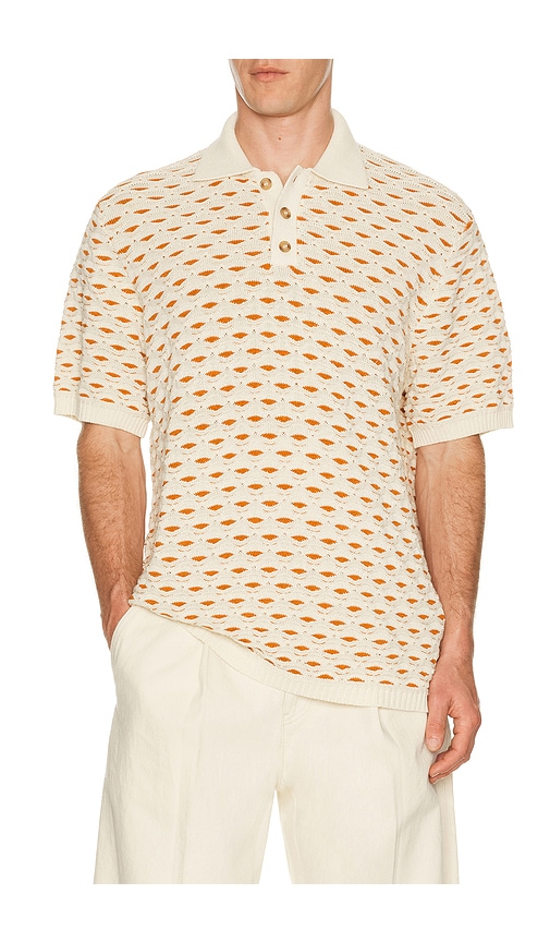 Les Deux Esmay Shell Knitted Polo in White. - XL/1X also in L