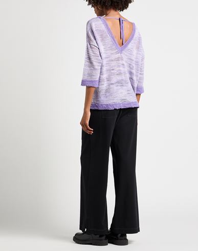 Woman Sweater Purple Size 6 Linen, Polyester