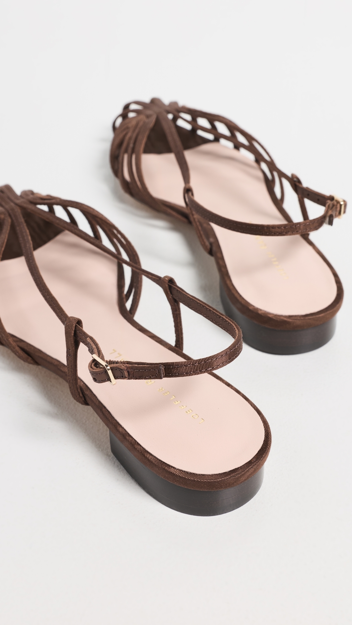 Devon Lattice Slingback Sandals Chocolate