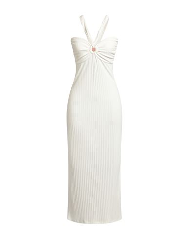 Woman Maxi dress White Size 8 Viscose, Polyester, Elastane