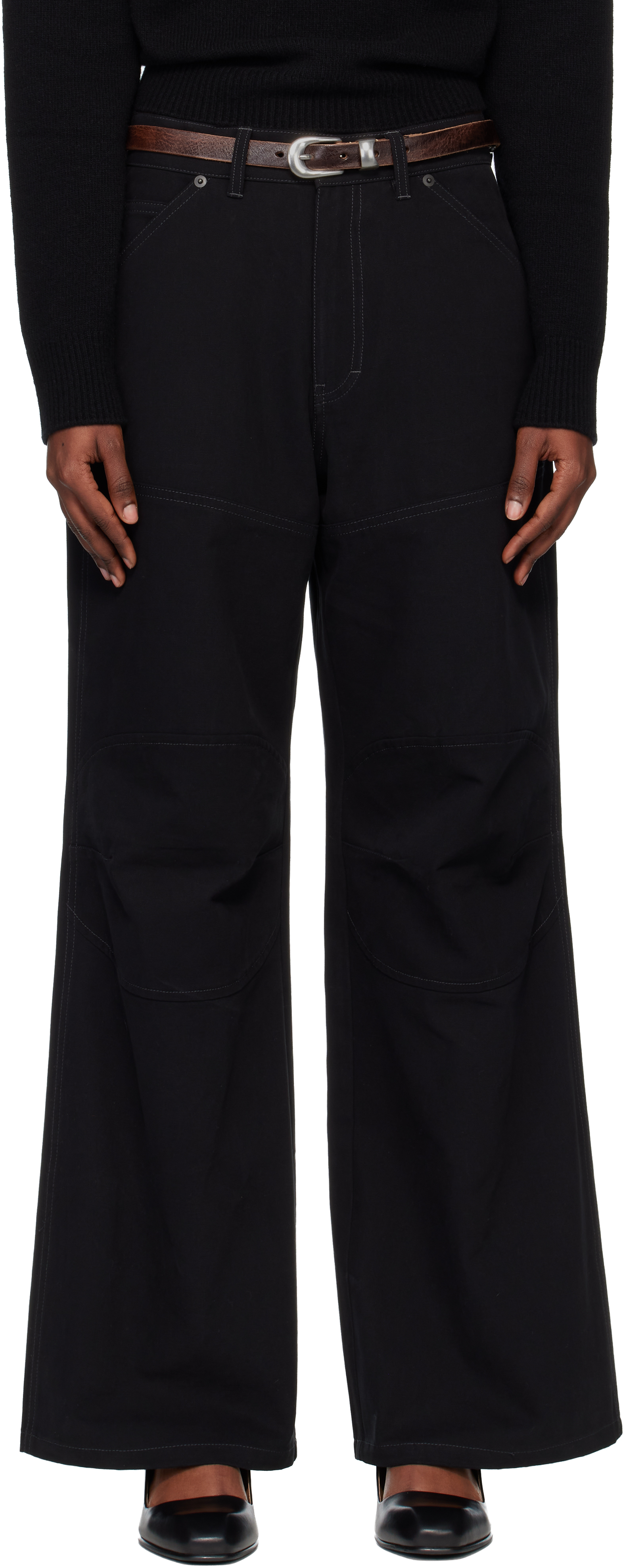 Black Oversized Wide-Leg Denim Jeans