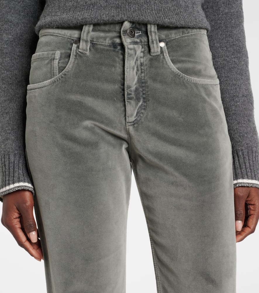 Velvet straight pants