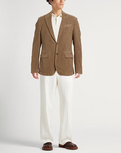 Man Blazer Camel Size 36 Cotton, Elastane