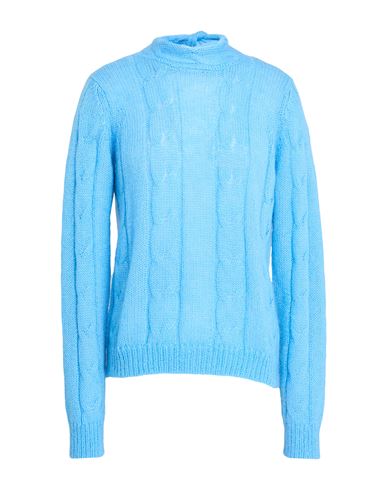 Woman Turtleneck Azure Size M Nylon, Wool, Mohair wool