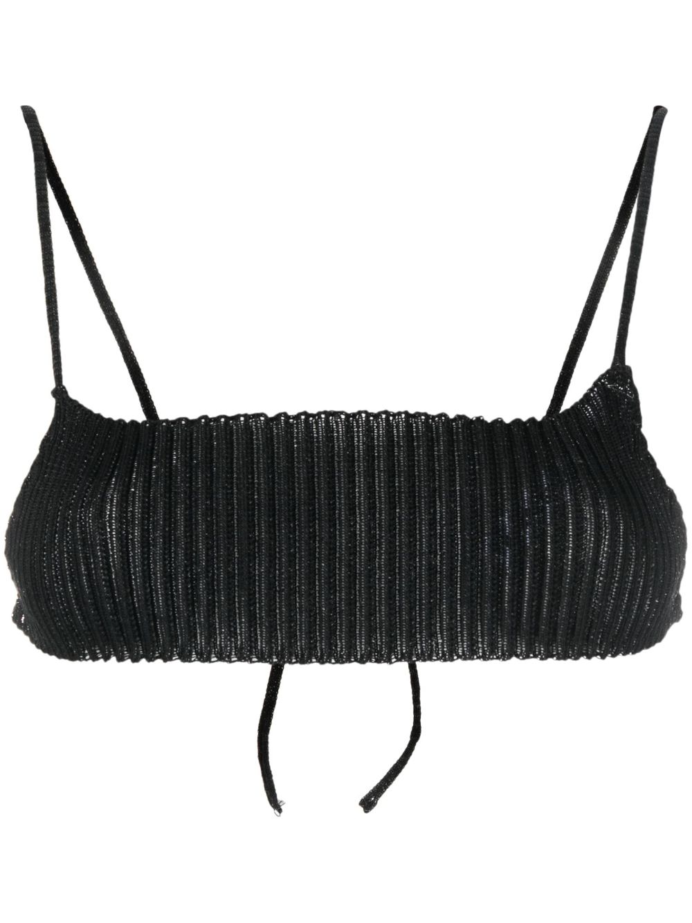 Emma ribbed-knit bra top - Black