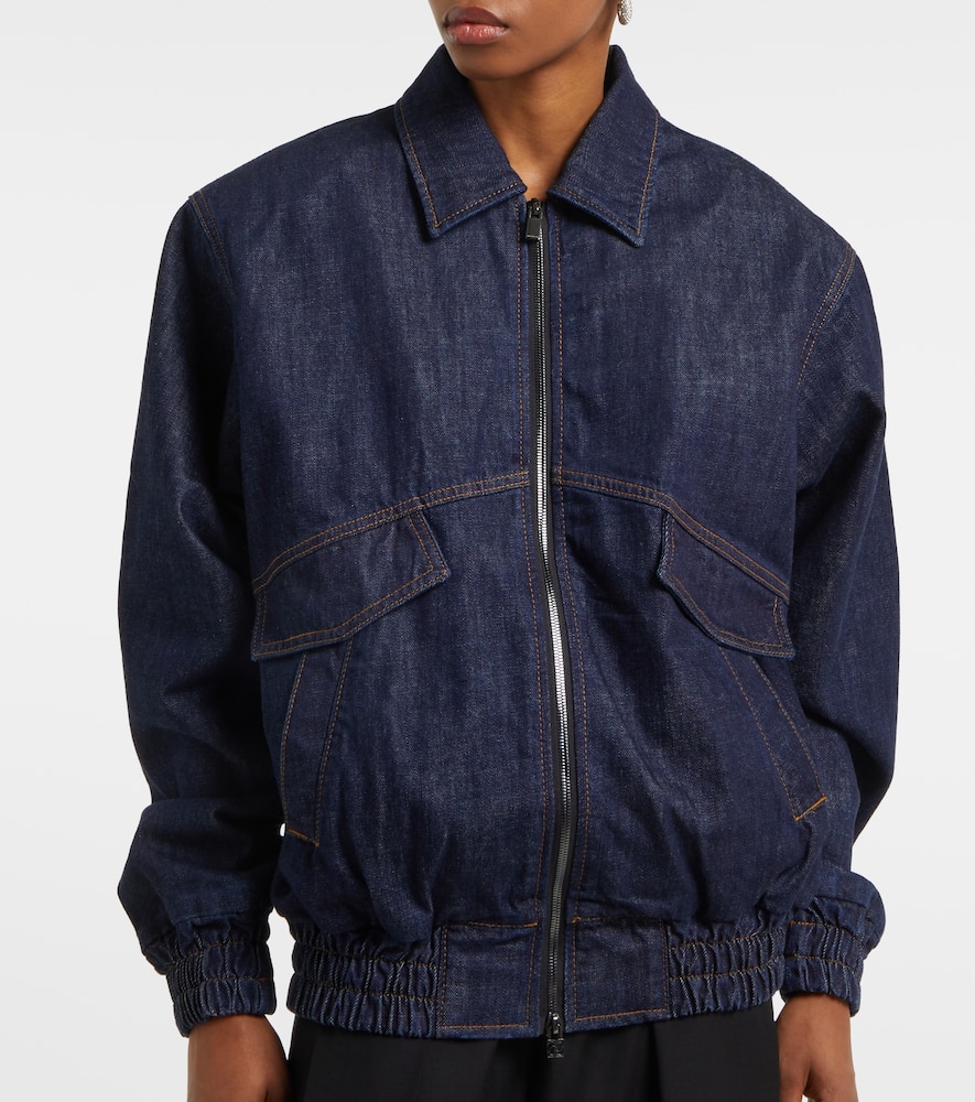 Oversized denim bomber jacket