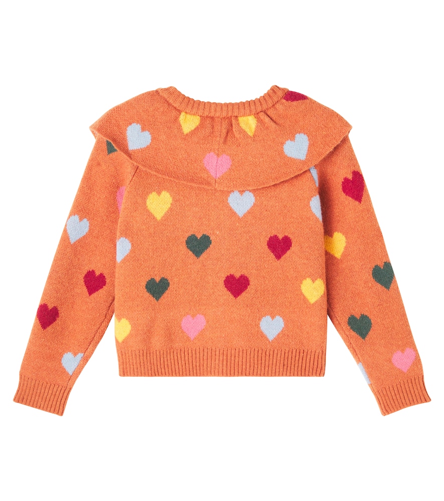 Heartblock ruffled cardigan