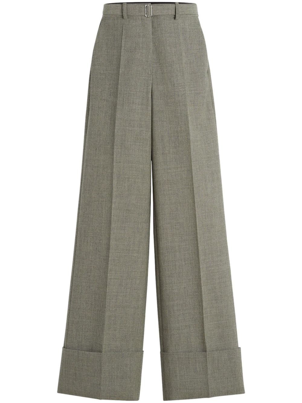Wide-leg wool trousers - Grey