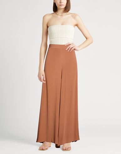Woman Pants Brown Size 12 Acetate, Silk